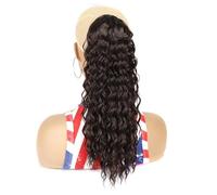 girl Curly Ponytail Wig Drawstring Women Long Afro curly Drawstring Ponytail Extension Natural Tails Hairpieces for High Temperature Wire(A)