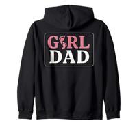Girl Dad Baby Footprints Proud Father Daughter Zip Hoodie