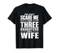Girl Dad Three Daughters Wife Funny Bold Distressed Husband T-Shirt