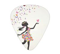 Girl Dance Butterfly Guitar Plectrums 12-Piece Set For Acoustic Guitar, Electric Guitar, Double Bass, Ukulele