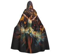Girl Dance Butterfly Print Hooded Unisex Adult Cloak Halloween Christmas Carnival Theme Parties Cosplay Costum