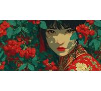 Girl Diamond Art, 5D Diamond Painting Japan, DIY Full Drill Gem Art Kits Adults Beginner Mosaic Making Kits, Cross Stitch Crystal Paintings Craft for Room Decor, Gifts for Women 140x70cm - KF0167G