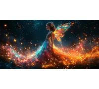 Girl Diamond Art Kits Adults 5D Crystal Art Diamond Painting Kit Butterfly Cross Stitch Kits for Adults DIY Rhinestones Embroidery Kit, Home Wall Decorations, Creative Gifts for Girls, 40x80cm s-347