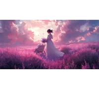 Girl Diamond Art Kits Adults 5D Crystal Art Diamond Painting Kit Purple; Cross Stitch Kits for Adults DIY Rhinestones Embroidery Kit, Home Wall Decorations, Creative Gifts for Girls, 80x160cm s-353