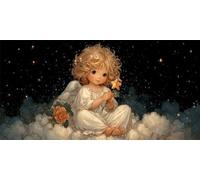 Girl Diamond Art Kits Adults 5D Crystal Art Diamond Painting Kit Star Cross Stitch Kits for Adults DIY Rhinestones Embroidery Kit, Home Wall Decorations, Creative Gifts for Girls, 80x160cm s-351