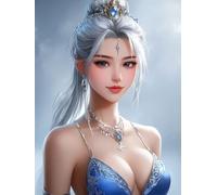 Girl Diamond Art Kits Adults, Diamond Painting Cartoon Crystal Art Kits for Kids Beginners, 5D Full Drill Round Gem Dots Embroidery Paintings Crafts Picture, Hobbies for Adults Women 30x40cm 8r-64Q