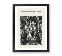 Girl Dreaming By Ernst Ludwig Kirchner Exhibition Museum Painting Framed Wall Art Print, Ready to Hang Picture for Living Room Bedroom Home Office Décor, Black A3 (34 x 46 cm)