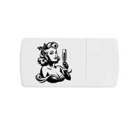 'Girl Drinking Champagne' Pill Box with Tablet Splitter (PI00034773)