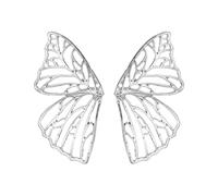 Girl Earrings Exaggerated Hollowed Out Butterfly Wing Earrings Middle Trend Fan Shaped Creative Ear Accessories Flower Girl Earrings for Wedding