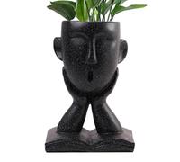 Girl Face Planter Pot Head Planter, Resin Creative Planter, Face Flower Pots for Indoor Outdoor Plants Cactus Succulent Planter Resin Girl Head Planter Pots for Plants Flower Cactus Garden Outdoor