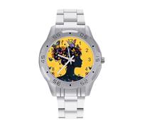 Girl Fashion Flowers Butterflies Men's Watches Stainless Steel Watch Strap Analog Quartz Watch Business Wristwatches