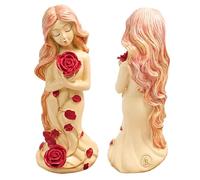 Girl Figurines,Girl Holding Rose Sculpture - Resin Cute Statue Ornament Figurines for Birthday Housewarming Home Mantel Decoration Living Room