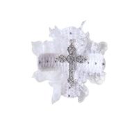 Girl Flat Clip Hairpin Crosses Lace For Women Girl Bunches Hairclip Dark Sweet Balletcore Photo Props