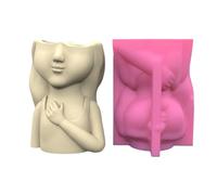 Girl Flower Pots Silicone Mold Concrete Plaster Holder Molds Crystal Epoxy Resin Mold Decor Flowerpot Molds for Concrete