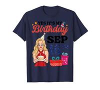 Girl Flowers Cake Fireworks Yes It's My Birthday Sep 16th T-Shirt