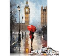 Girl Front The Iconic Big Ben Jigsaw Puzzles Puzzles for Adults Kids. 1000 Piece Great Gifts Challenge Toy Educational Games Home Decoration for Adults& Kids Age 14 Years Up 1000pcs (75x50cm)