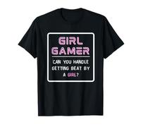 Girl Gamer Beat By a Girl Retro 8 Bit Women Gamer Fun Stuff T-Shirt