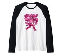 Girl Go Get that Flag Football Mom Raglan Baseball Tee