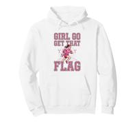 Girl Go Get That Flag Pink Leopard Print Mom Girl Pullover Hoodie