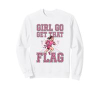 Girl Go Get That Flag Pink Leopard Print Mom Girl Sweatshirt