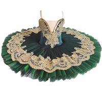 Girl Green Professional Ballet Costume Classic Ballerina Tutu for Child Kid Girl Adult Pancake Tutu Dance Ballet Dress,Green,140
