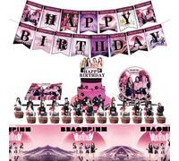 Girl Group Birthday Decoration Kit, Kpop Girl Group Themed Party Decoration, Girlroup Cake Deco, Tablecloths, Banner, Cake Topper, Party Plates Cups And Napkins, for Kids