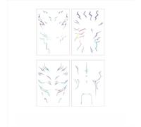 Girl Group Temporary Tattoos 4 Sheets Full Body Set Patterns Laser Tattoos Stickers Waterproof Cosplay Costume Accessories for Cosplay Party (WS-031) (031)