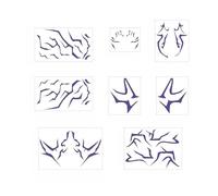 Girl Group Temporary Tattoos 8 Sheets Purple Full Body Set Patterns Tattoos Stickers Waterproof Cosplay Costume Accessories for Halloween Cosplay Party
