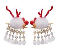 Girl Hair Clip Horn Pompoms Dragon Horn Hairpin Fun Headdress For For Kids Barrettes Clip