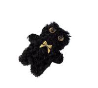 Girl hairpin cute plush cartoon rabbit side bear bb broken hair clip (3654 black)