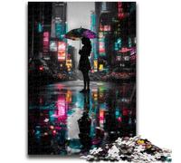 Girl Holding An Umbrella 1000 Piece Jigsaw Puzzles for Teenagers,Learning Educational Toys Family Games Unique Birthday And Gifts (50x75cm)