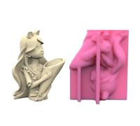 Girl Holding Flowers Statue Plant Pot Silicone Mold Planter Vase Resin Making Home Use Silicone Mold Home Decorations