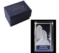 Girl Holy Communion Lazer Cut Engraved 3D Image Crystal Block Paperweight
