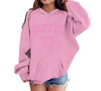 Girl Hoodie Long Sleeve Soft Sweatshirt Graphic Kids Cute Pullovers Top Clothes Cherry Bow Print Zip Up Hooded Girls Boys Age 3 to 10 Years(7-8 Years) Pink