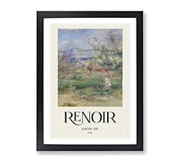 Girl In A Landscape By Pierre Auguste Renoir Exhibition Museum Painting Framed Print | A4 Black Framed Wall Art | Ready to Hang | Modern Historical Picture | Living Room Bedroom Lounge Office