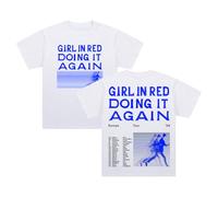 Girl in Red Doing It Again T-Shirt Europe Tour 2024 Short Sleeve Cotton Tee Men Women Streetwear Tops (S,White)