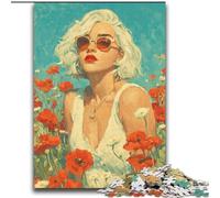 Girl in The Wildflowers Puzzles 2000 Pieces for Teenagers, Fun Games Every Piece Is Unique - Challenging Family Fun Game (70x100cm)