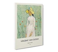 Girl In White By Vincent Van Gogh Canvas Print | Gallery Wrapped 30mm Frame Wall Art | 20x14 inches | Ready to Hang | Impressionist People Picture | Living Room Bedroom Lounge Office