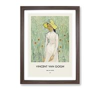 Girl In White By Vincent Van Gogh Exhibition Museum Painting Framed Print | A2 Walnut Framed Wall Art | Ready to Hang | Modern Historical Picture | Living Room Bedroom Lounge Office