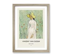 Girl In White By Vincent Van Gogh Exhibition Museum Painting Framed Print | A4 Oak Framed Wall Art | Ready to Hang | Modern Historical Picture | Living Room Bedroom Lounge Office