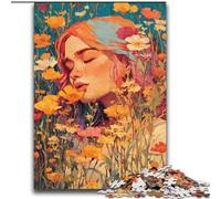 Girl in Wildflowers Summer Jigsaws Puzzles 2000 Pieces for Adults Gifts, Challenging Game Toys Wall Decoration Unique Birthday And Xmas Gifts (70x100cm)