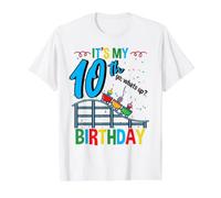 Girl Its My 10th Birthday Theme Park Birthday Value Graphic T-Shirt, Men, White, L