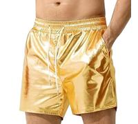 Girl Jelly Sandal Men's Summer Fitness Sports Leisure Solid Color Black Single Layer Shorts for Men Lavender Pants Men (Gold, L)