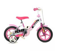 Girl Kid's Bike Dino Bikes 10 Inch with Training Wheels White Pink
