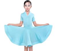 Girl Latin Ballroom Dance Dresses Dancing Ballroom Dance Dance Dress Tango Skirt Standard Salsa Competition Party Dresses Pratice Costumes(140)