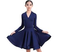 Girl Latin Ballroom Dance Dresses Dancing Ballroom Dance Dance Dress Tango Skirt Standard Salsa Competition Party Dresses Pratice Costumes(140)
