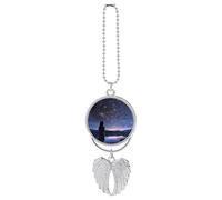 Girl Looking at Stars Car Hanging Ornament Cool Zinc Car Charm and Pendant Interior Rearview Mirror Decoration Cute Truck Gifts Pendant Charm Decor for Men Women