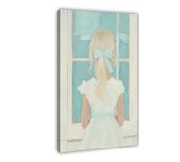 Girl Looking Out The Window Canvas Poster Bedroom Decor Landscape Office Room Decor Gift 16x24inch(40x60cm)