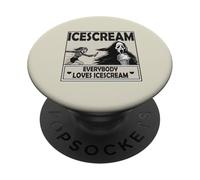 Girl Masked Man with Ice Cream - "Everybody Loves IceSCream" PopSockets Adhesive PopGrip