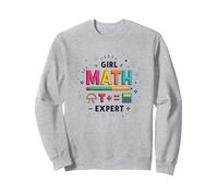 Girl Math Expert: Colorful STEM Empowerment Sweatshirt, Adult Unisex, Heather Grey, L